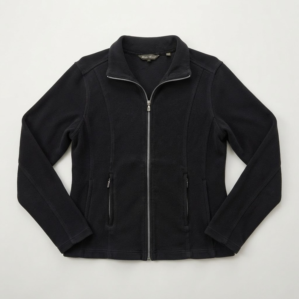Women's Tommy Bahama Vertical Princess Seam Full Zip Sweatshirt Black Size Large